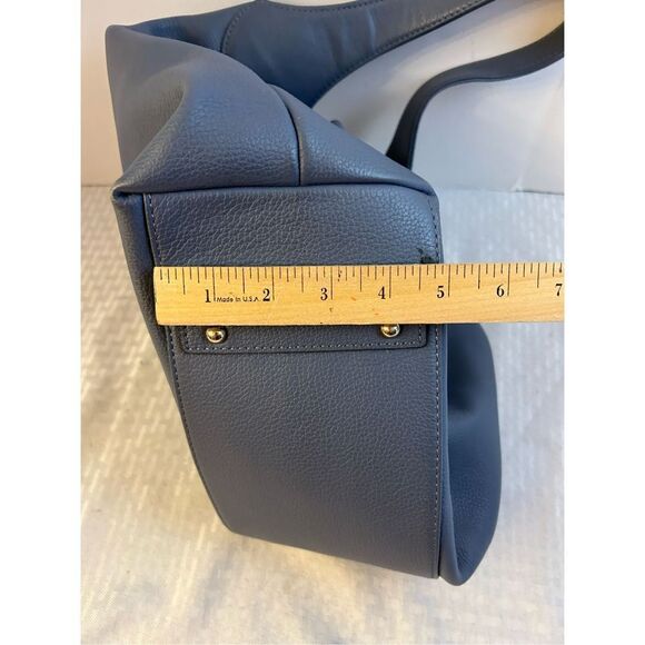 Dooney & Bourke Belvedere & Dust bag gold hook blue leather shoulder bag purse ( - Picture 9 of 16